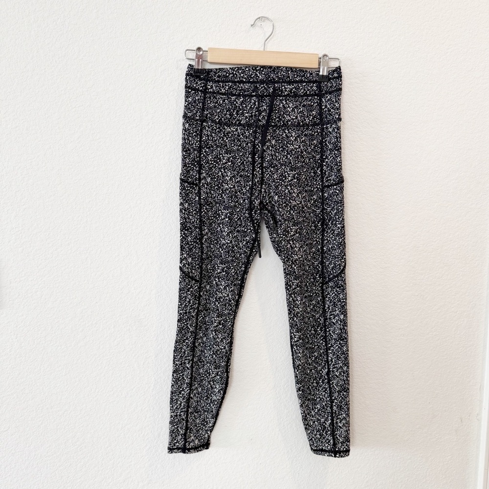 ZYIA Active- Black/White Speckled High Rise Leggings - Size 4